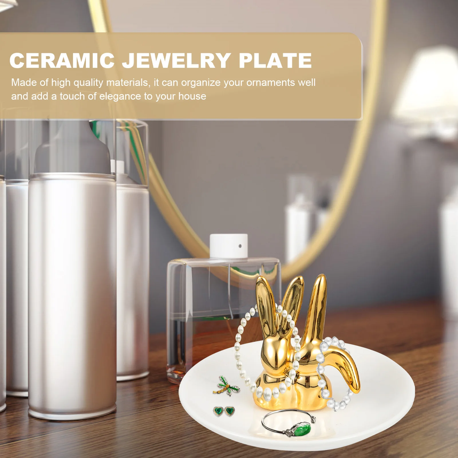 

1 шт. лоток для хранения ювелирных изделий, креативный керамический декоративный органайзер для мелочей, компактный держатель для ювелирных изделий, настольный лоток