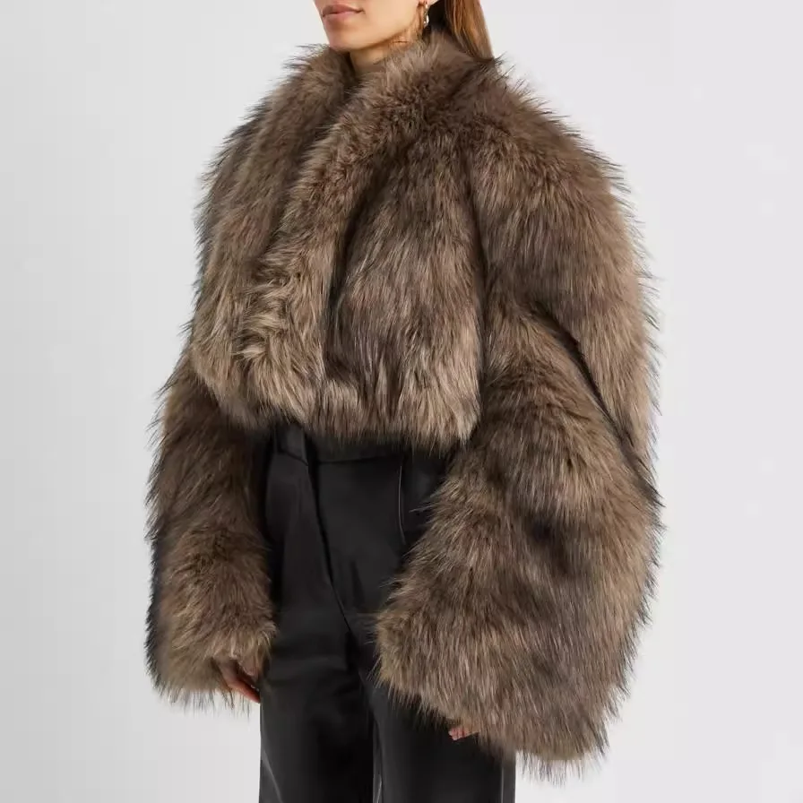 

Women Faux Fur Coats Short Jackets Full Sleeve Coat Thick Warm Y2k Streetwear Jacket Work Outerwear Autumn Winter 2025