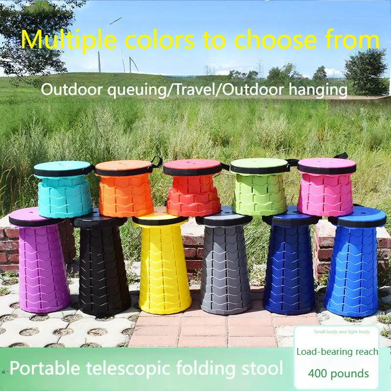 Klapphocker für den Außenbereich, tragbar, für Reisen, verstellbar, einziehbar, verstellbare Zugbank, Camping, Angeln, mehrere Szenen geeignet