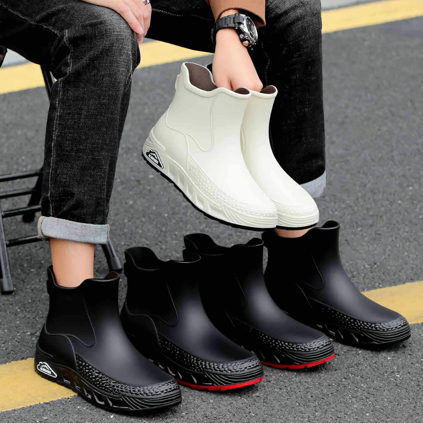 Sepatu bot hujan tahan air uni - Men'S Shoes Water Resistant ulasan dan harga