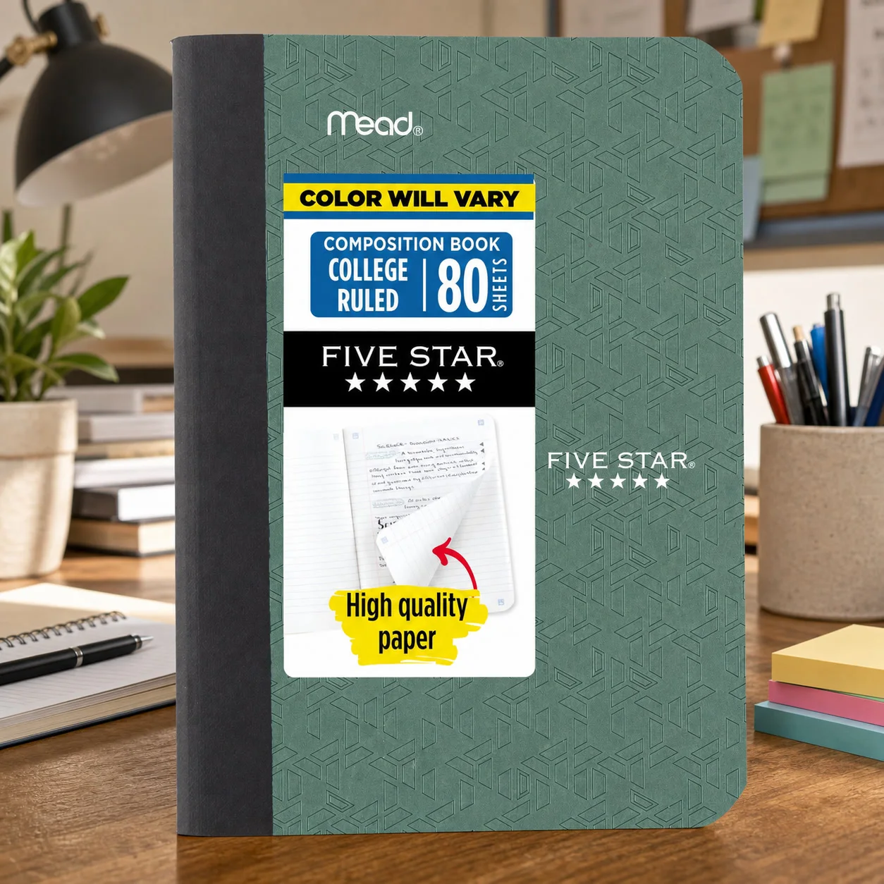Assorted Color 5x7 Inch Composition Book With Lined College Rule Paper, Hard Cover Notebook For School Notes