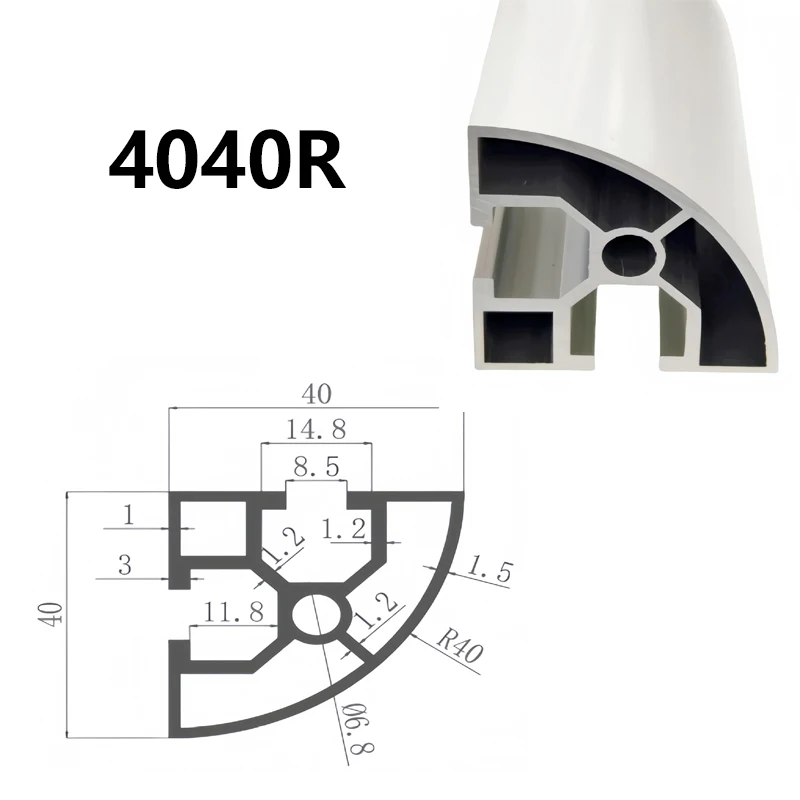 1PCS 2PCS 3030R 4040R T-Slot Aluminum Profile EU Standard Frame Anodized F CNC 3D Printer Part Laser Engraving Machine Rail