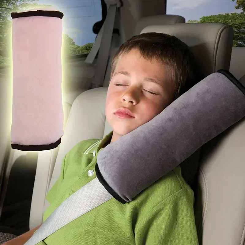 NEW Kids Car Safety Strap Cover Harness Seat Belt Pad Cushion Car Headrest Suede Children Shoulder Pad Shoulder Pad Pillow