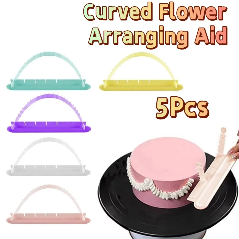 

5Pcs Flexible Fondant Cake Arc Ruler Reusable Multi Size Cake Decorating Tools Adjustable Arc Graduated Scale