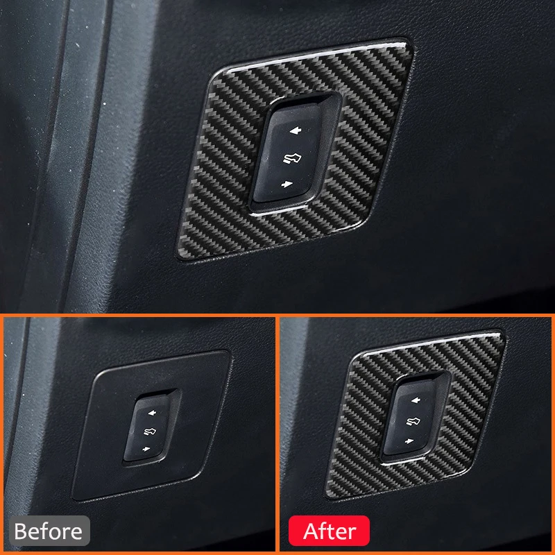 Carbon Fiber Car Accelerator Brake Pedal Height Adjust Control Switch Button Panel Decoration Sticker For Ford F-150 SVT Raptor