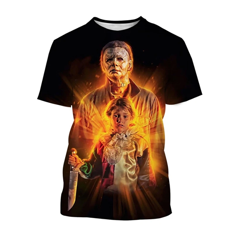 Halloween Horror Movie 3D Print T-Shirt Men Women Short Sleeve Fashion Casual T Shirts Oversized Harajuku Tees Tops Kid Clothing