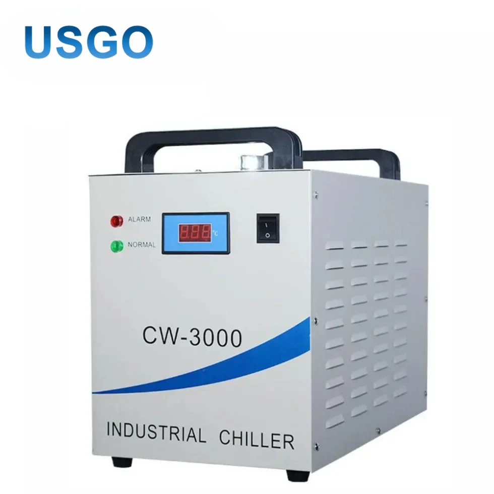 USGO CW-3000AK Industrial Water Chiller 9L Capacity Radiator Cooling for 60W 80W CO2 Laser Tube CNC Spindle Welding