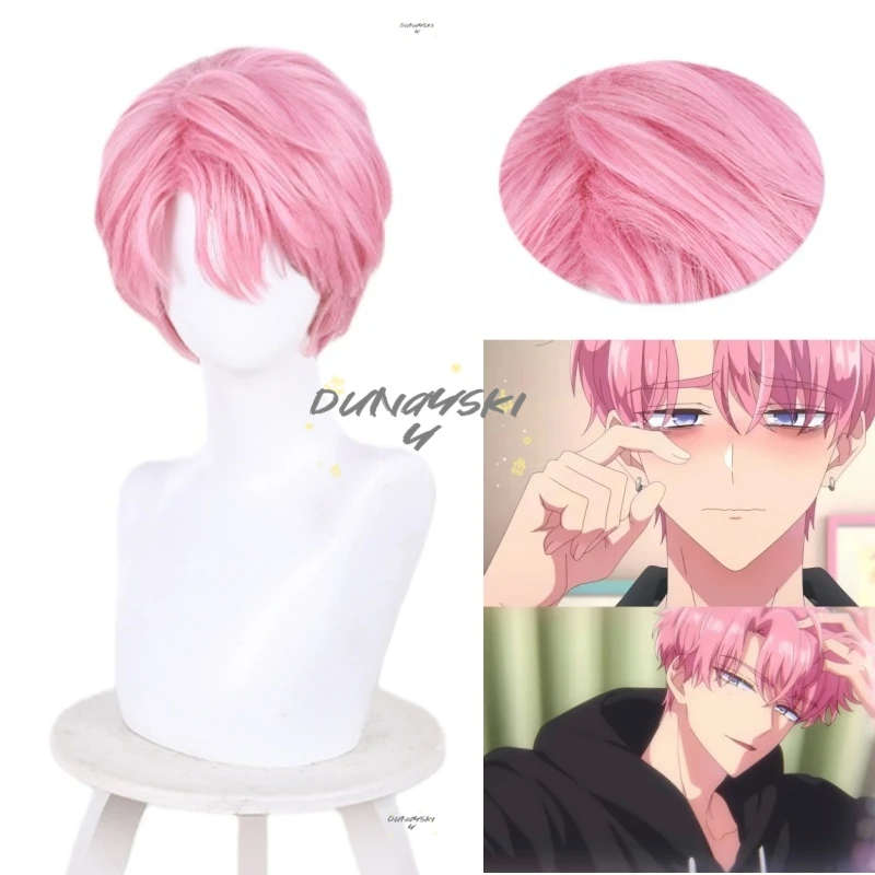 Hitzebeständige Faser Rosa Kurze Cosplay Perücke Tamon Fukuhara Anime Tamons B Seite für Halloween Party Frauen Mädchen