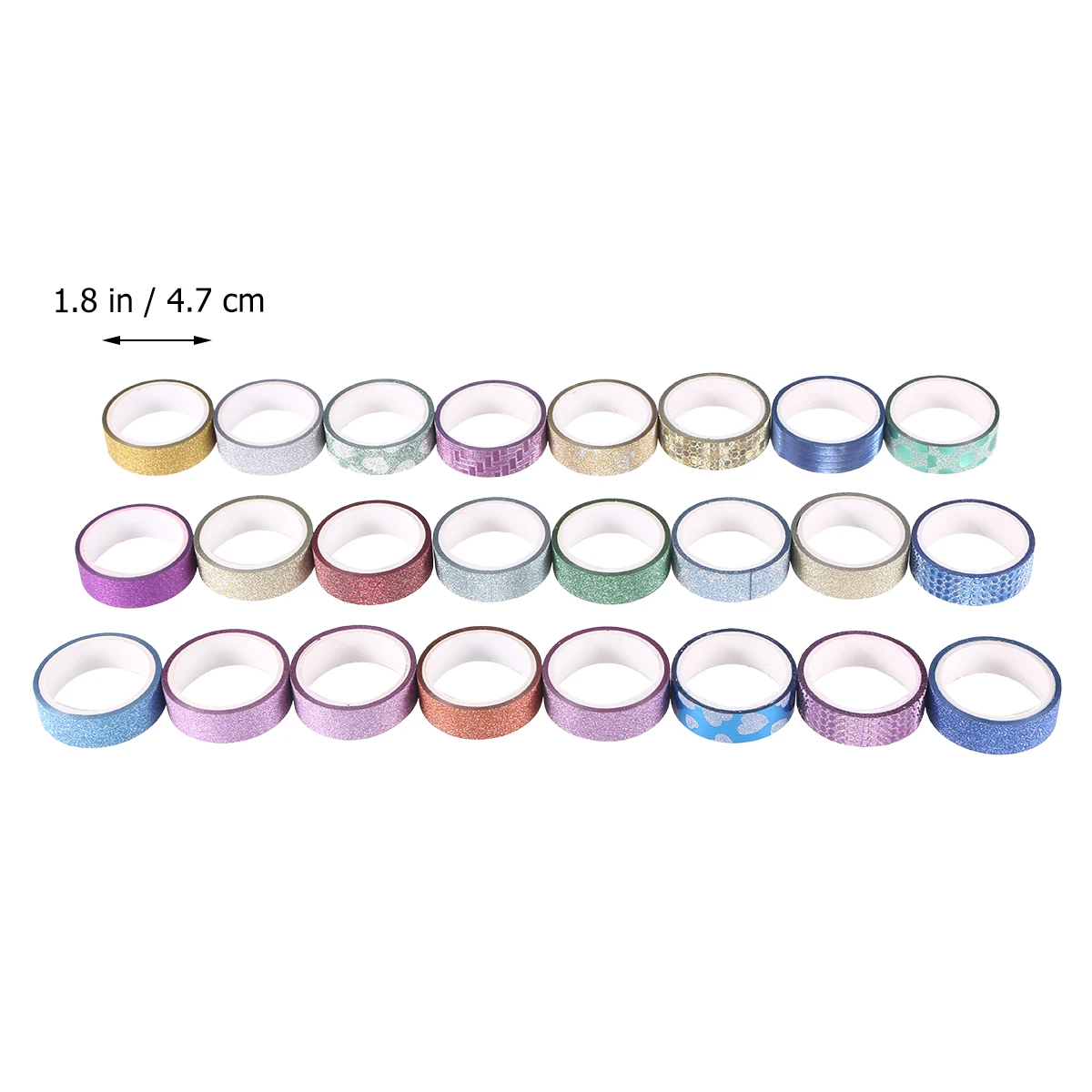 

24pcs Glitter Masking Tape Double Sided Craft Paper Decoration Colored DIY Stationery Supplies Golden Sparkle