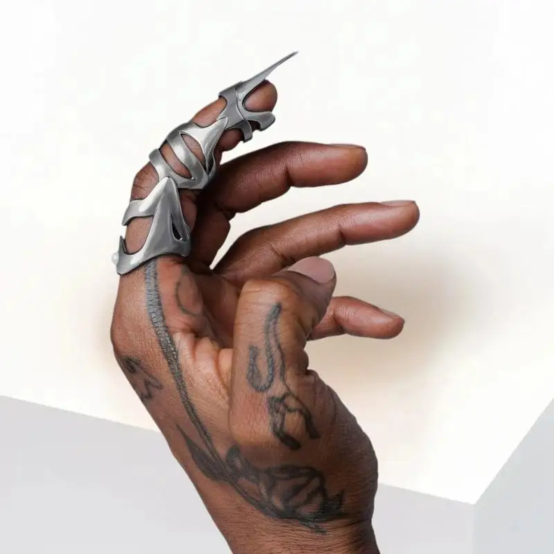 Armure gothique d'articulation de Cosplay, anneau de chevalier en métal de joint de défilement de machines de Rock, pièce de mode multicouche Punk