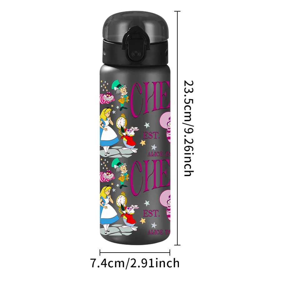 1Pc Disney Alice Queen pattern 26oz plastic water bottle outdoor sports water cup birthday/homecoming gift
