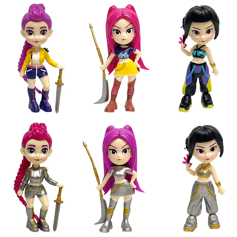 New 6pcs/Set Kpop Demon Hunters Action Figure Toy Derpys Tiger Rumi Mira Zoey Sussy Figurine Doll Fans Gift 2026 Christmas Gift
