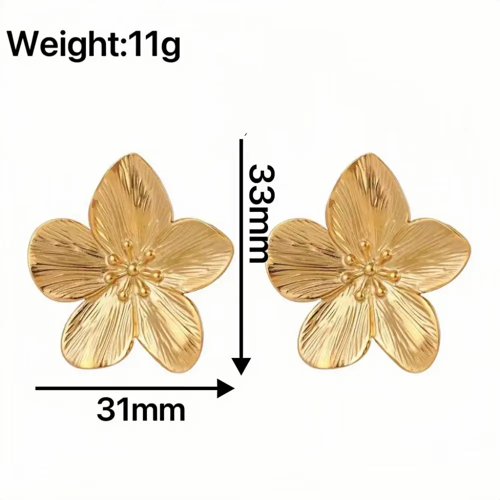 New Women\'s Earrings Cute Sweet Flower Earrings High Quality Stainless Steel Jewelry Fashion Festival Gift 2024