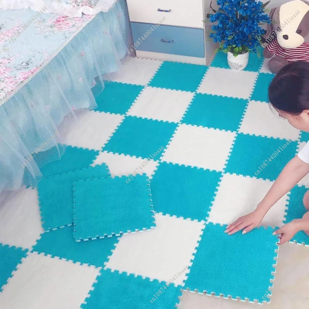 แผ่นรองคลานเด็กแบบนุ่ม ขนาด 30*30*1 ซม. 12 ชิ้น พรมปูพื้นสำหรับเด็ก แผ่นรองกิจกรรมในห้อง แผ่นรองพื้นโฟม EVA สำหรับเด็ก แผ่นรองพื้นแบบจิ๊กซอว์