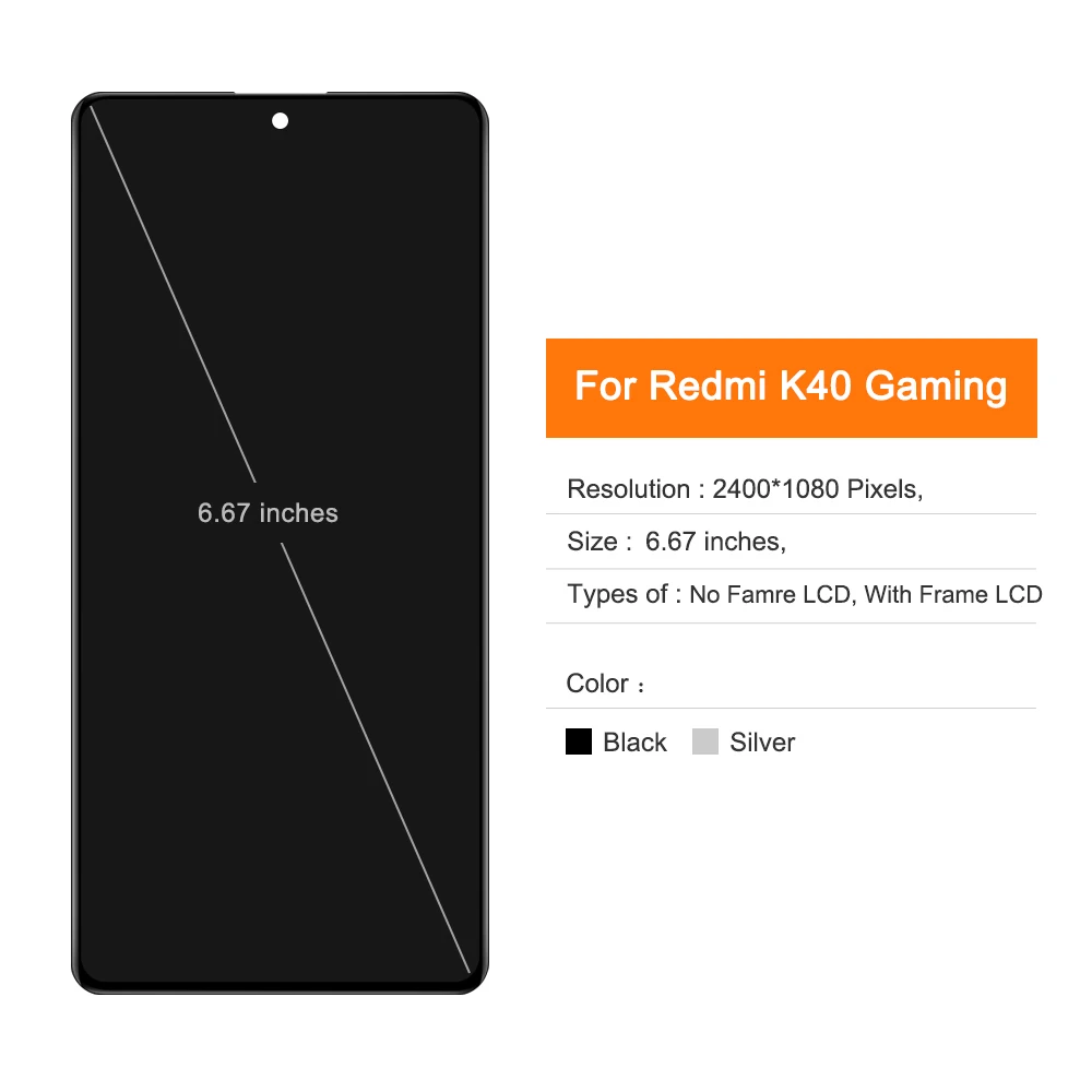 6.67'' New for Xiaomi Redmi K40 Gaming LCD Display touch screen digitizer Assembly for redmi k40 Game Edition Display