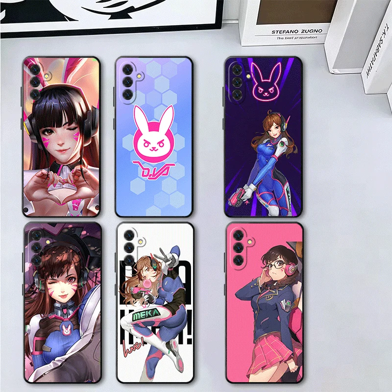 O-Overwatchs D-DVA Soft Phone Case for Samsung A17 A37 A57 A16 A26 A36 A56 A15 A25 A35 A55 A14 A24 A34 A54 A13 A33 A53 Black Cov