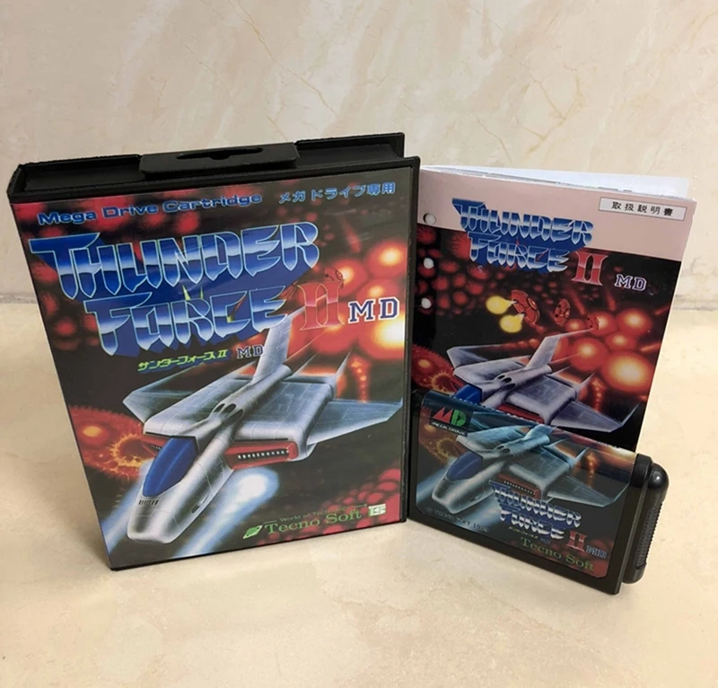 Thunder Force II with Box and Manual for 16 Bit Sega MD Game Cartridge Megadrive Genesis System