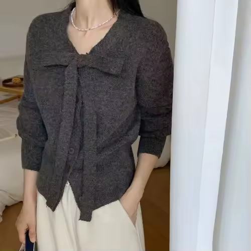 여성용 초가을 시크 소프트 니트 울 스웨터