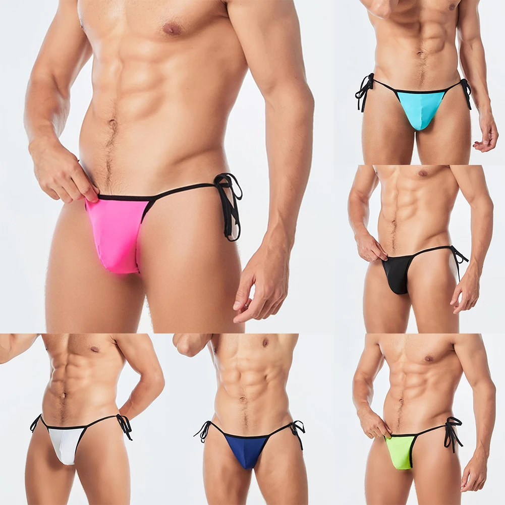 Men's Sexy Bikini Swimwear Swim Briefs Swimming Trunks Swimsuit Surf G-String Beachwear Big Pouch Cup Thong Underwear Underpants