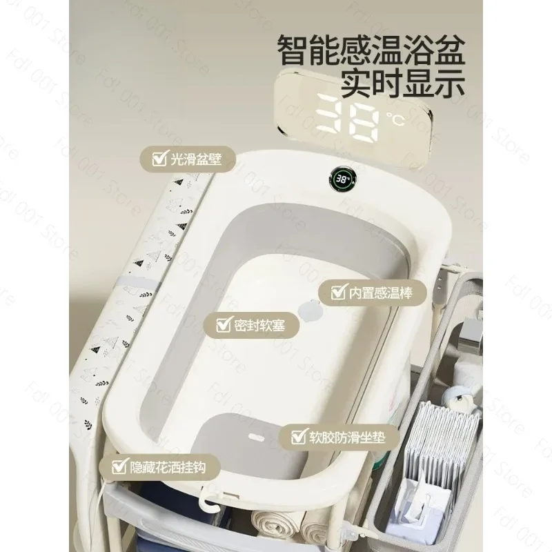 Newborn Diaper Changing Table Mobile Crib Massage Nursing Station Multi-Function Bathing Touch Toddler Bed with Storage