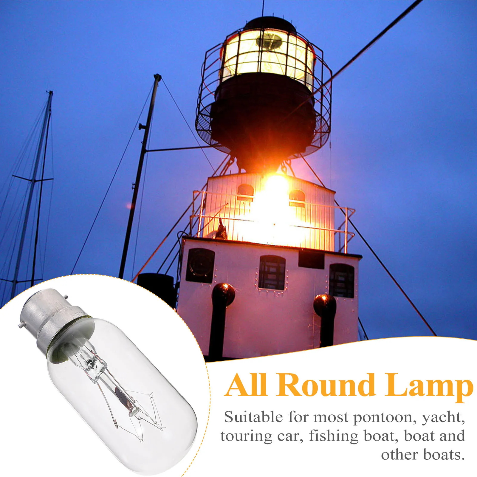 1 قطعة الملاحة ضوء لمبة غطاء زجاجي شفاف دائم جميع الجولات 360 درجة مؤشر مصباح لسلامة مركبة بحرية يخت #2