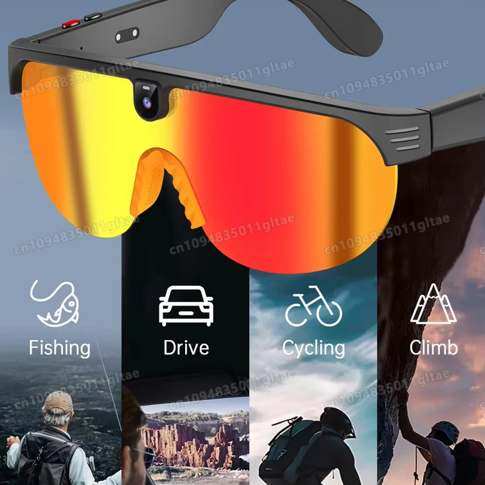 New AI Smart Cycling Glasses Men 800W Camera Video with Translation Sunglasses Call Music 4K HD Color Change Sports Glasses Q01