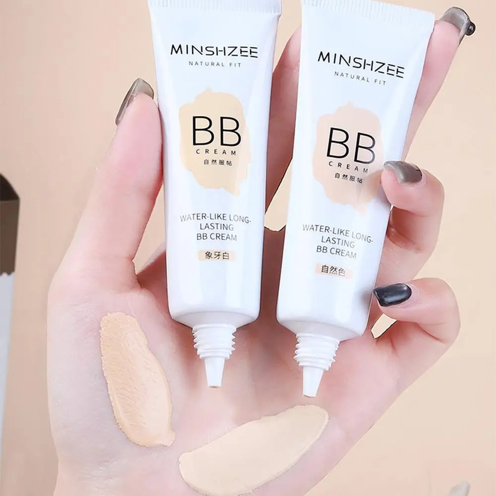 Natürlicher Concealer BB Cream, Foundation Liquid, langanhaltender, elfenbeinweißer Concealer, feuchtigkeitsspendende, ölkontrollierende Basis-Make-up-Basis, kein Puder