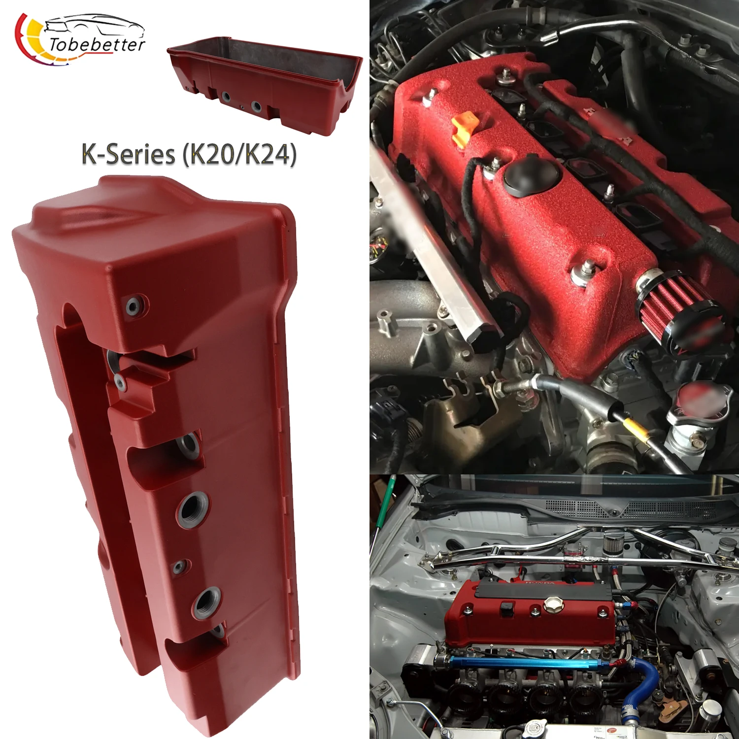 K Series Billet Spark Plug Cover powder coated for K24 K20 type r rsx Acura TSX honda ACCORD swapped K Swap civic EG EK DC2