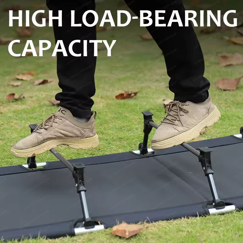Outdoor folding bed camping camp bed portable ultra-light single lunch break office recliner aluminum alloy view 4