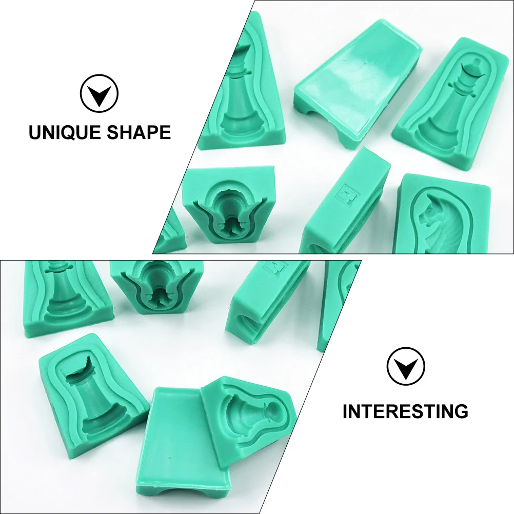 12 Pcs Chess Mold Cake Molds for Baking 3D Chocolate Fondant Mould Biscuit Silicone