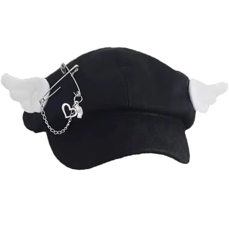 Y2K Harajuku alas de Ángel remache estilo japonés boina de Panda gorra octogonal para mujer lindo Otoño Invierno sombrero