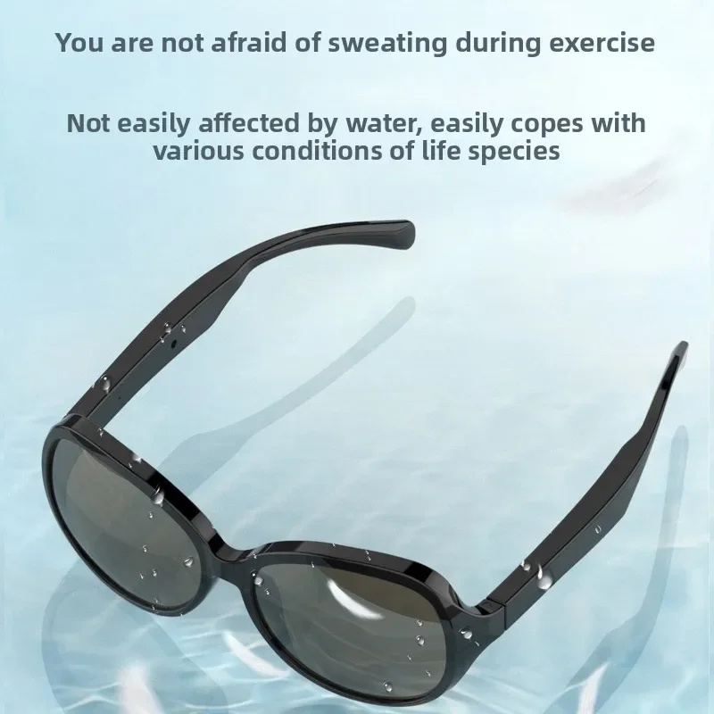 new AI Translation Smart Glasses IP4 Bluetooth Call Headset UV Protection Lens Connection Frame Outdoor Sports Sunglasses