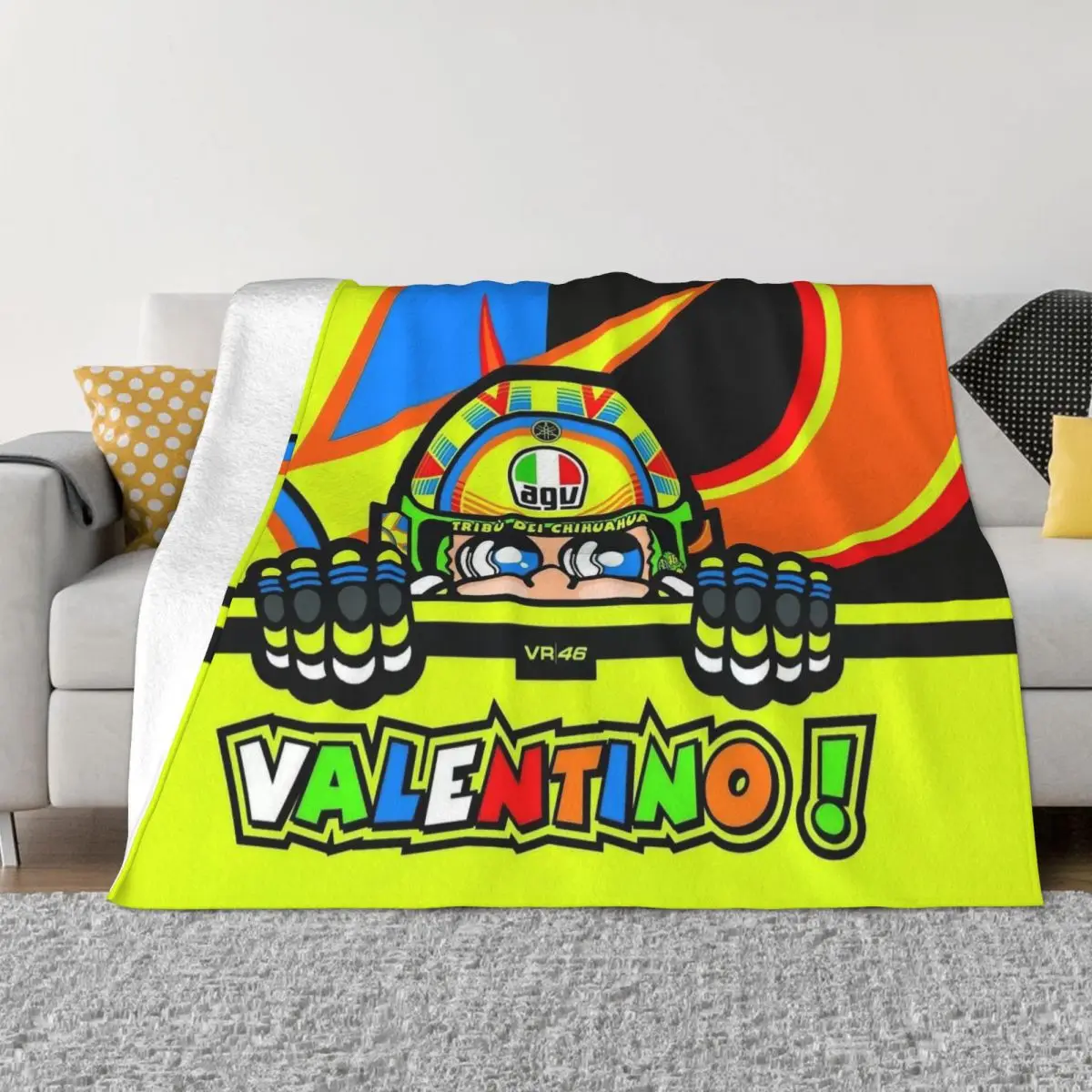 Moto-Gp Rossi-Speed Motorcycle Racing Blankets Flannel Rossi Motocross Super Warm Throw Blankets for Bedroom Sofa Bed Rug