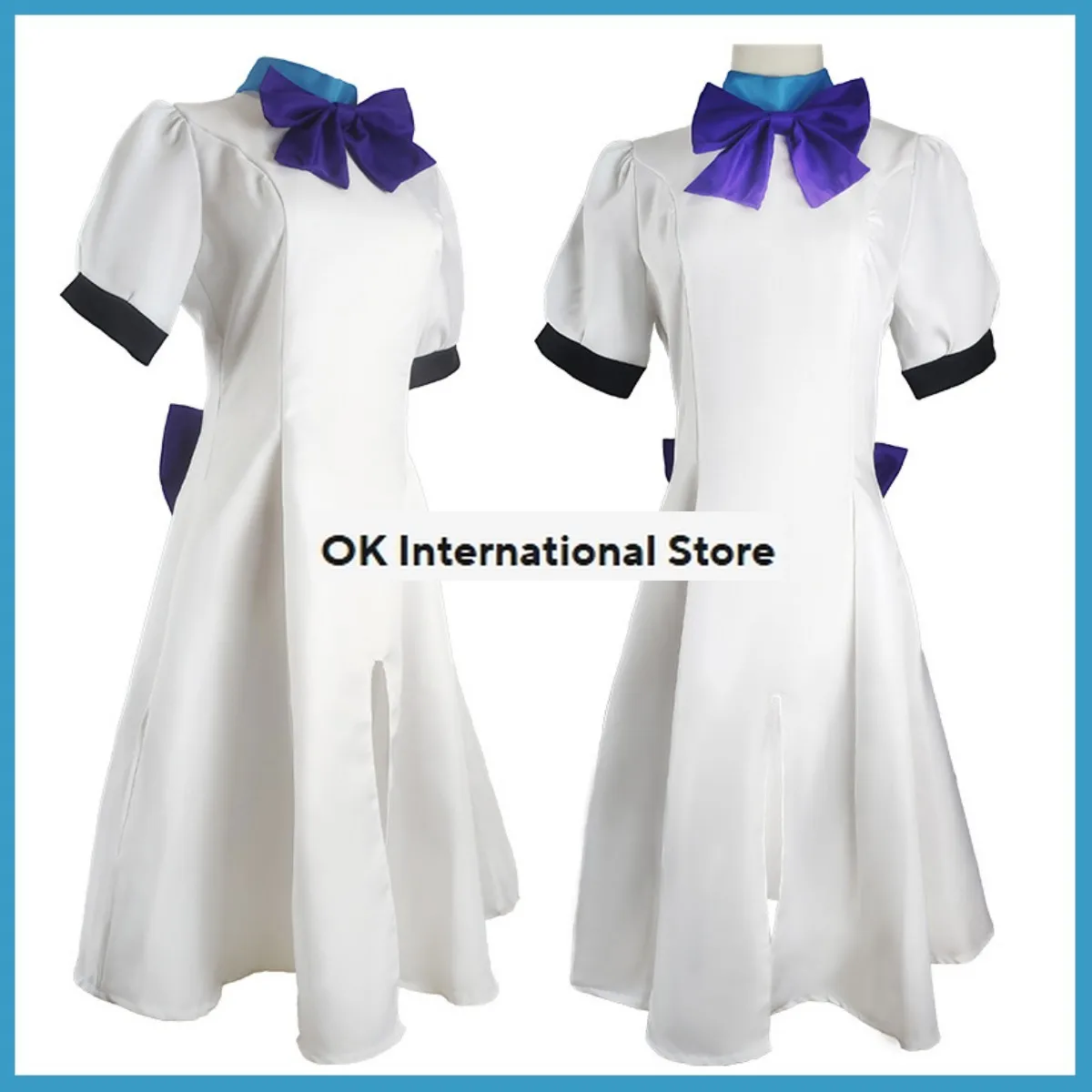 Anime Higurashi When They Cry Ryugu Rena Reina Cosplay Costume Wig White Dress Princess Skirt Woman Sexy Lovely Christmas Suit