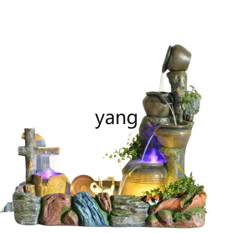 

LTT new Chinese landscaping floor ornaments flowing water living room creative ornaments courtyard landscape big fish pond