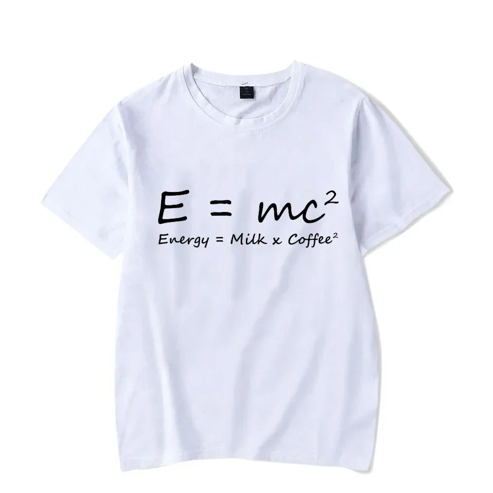 Funny Math Graphic T Shirts Mens Sport Tops Coffee Physic Energy Milk Coffee Equation Prints Men\'s T-shirt Oversize Streetswear