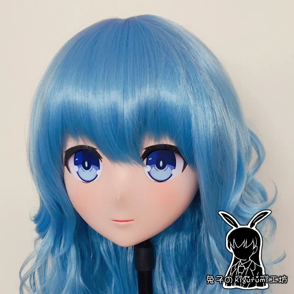 Handmade Custom Full Head Mask with Backshell Comic Coser Crossdressing Silicone Anime Yoshino Kigurumi Mask Cosplay