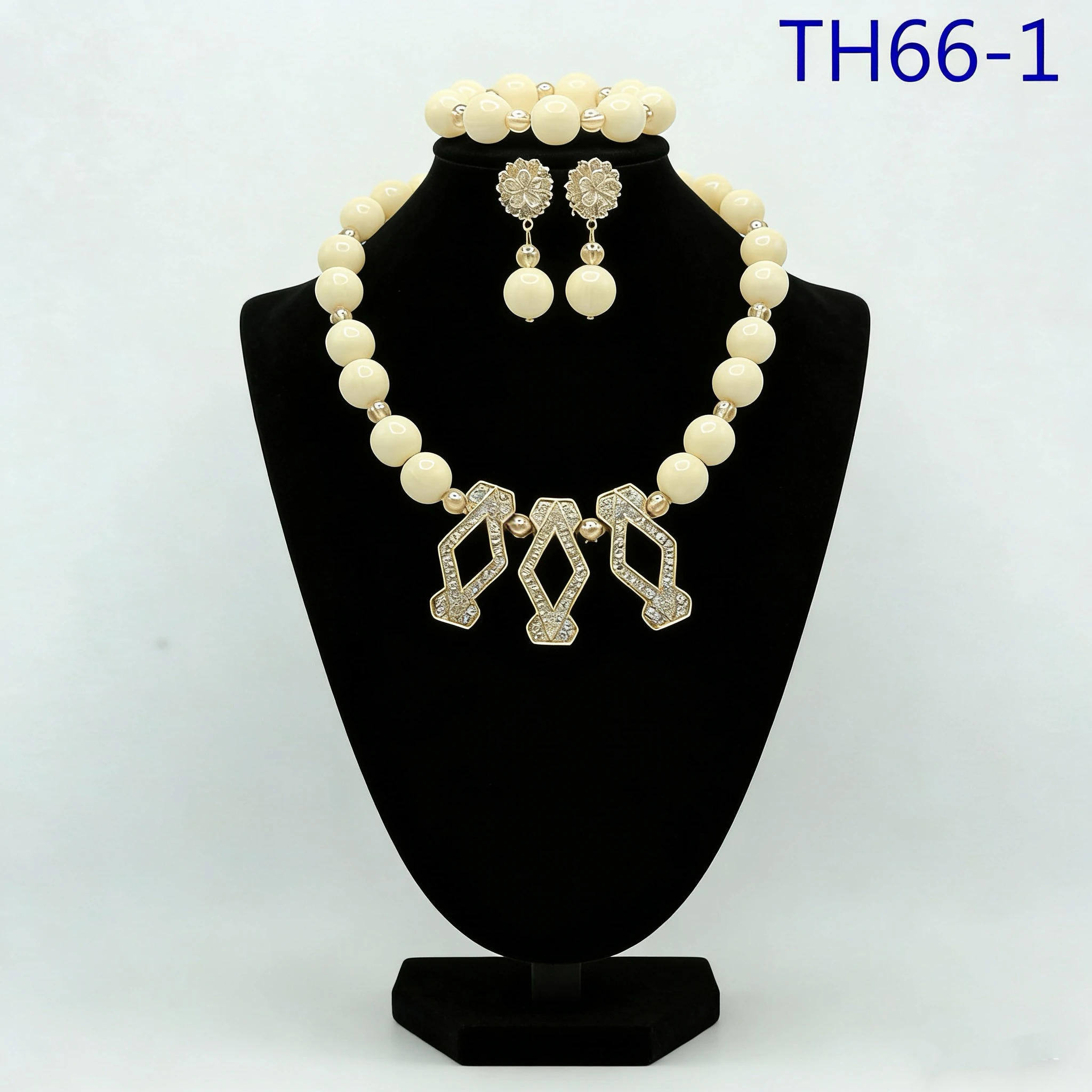 

African Coral Beads 4pcs Jewelry Set For Women Bridal Wedding Necklace Earrings Ring Bracelet Traditional Ethnic Gift