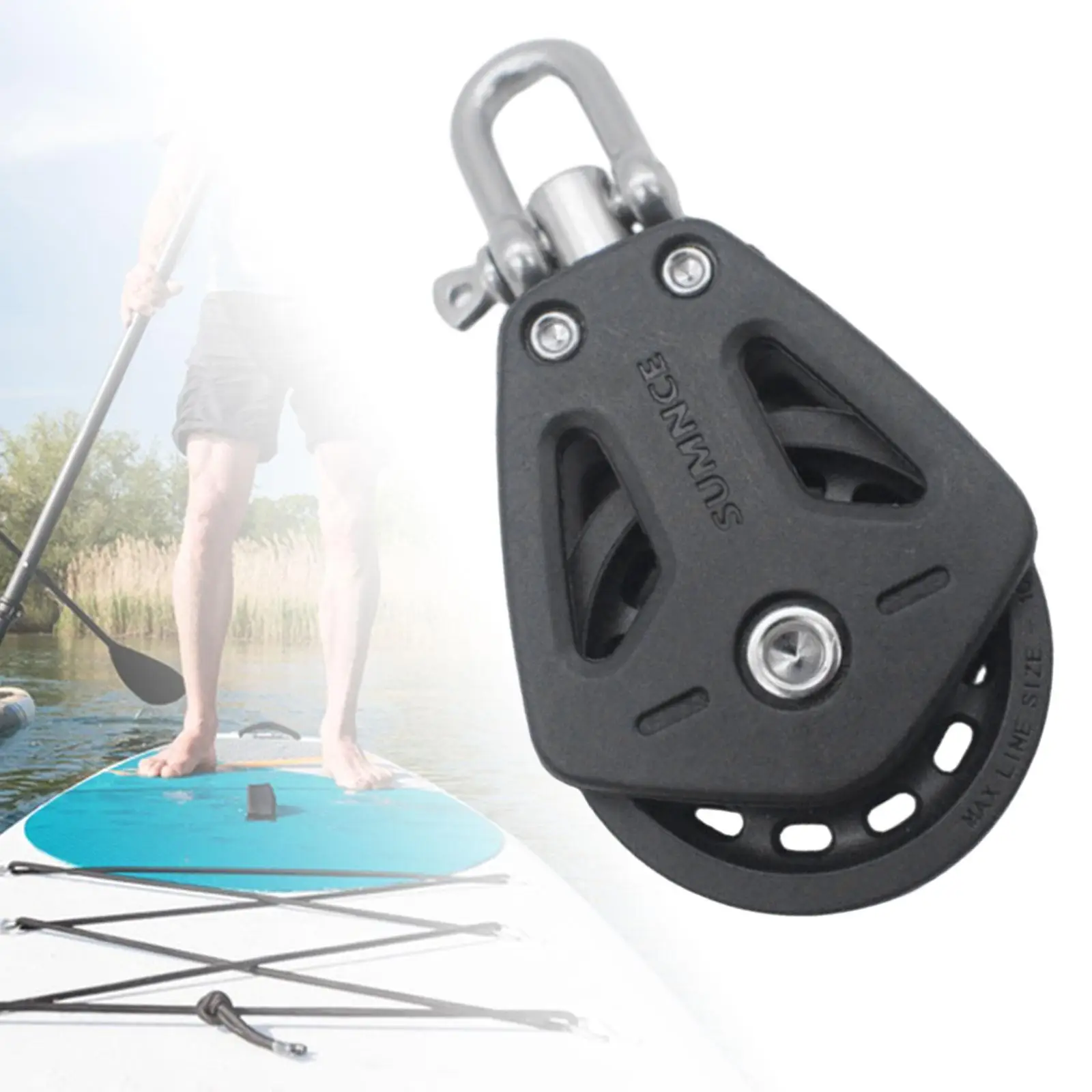 Sailboat Pulley Swivel Pulley Bearing Block Stainless Steel Nylon Boat Marine Lifting Pulley Pulley Block for Boat, Canoe