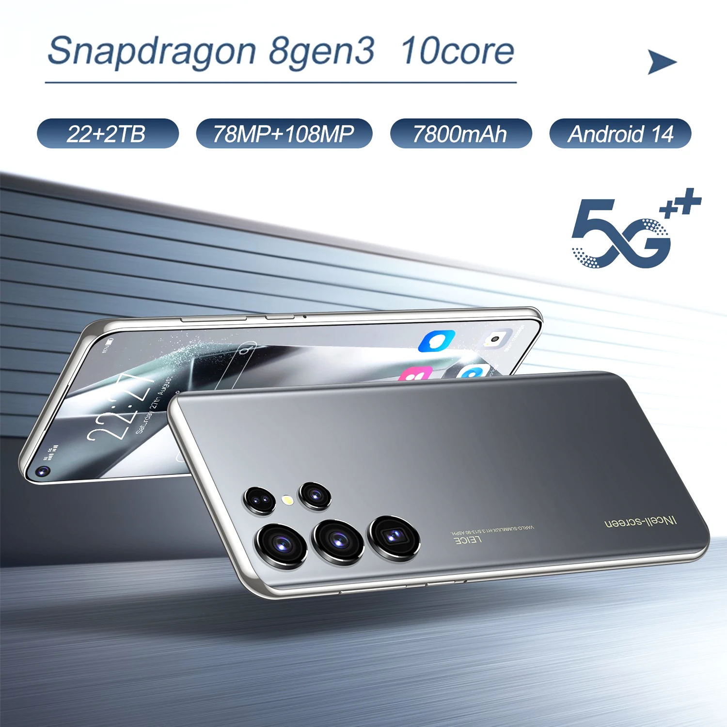 Nouveau tablette-ordinateur portable 2026 FOR S26 Ultra 6,8 pouces HD Édition Globale Originale Double SIM Batterie 7800 mAh Fonction de reconnaissance faciale