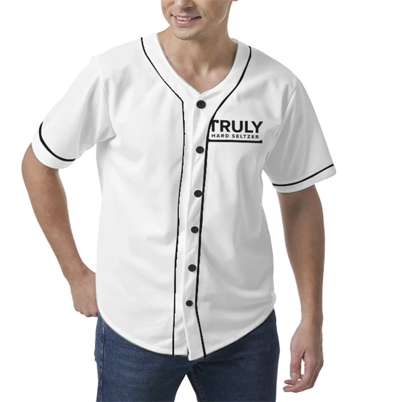 

2024 summer new cross-border European and American 3D printed loose men's short-sleeved baseball shirt