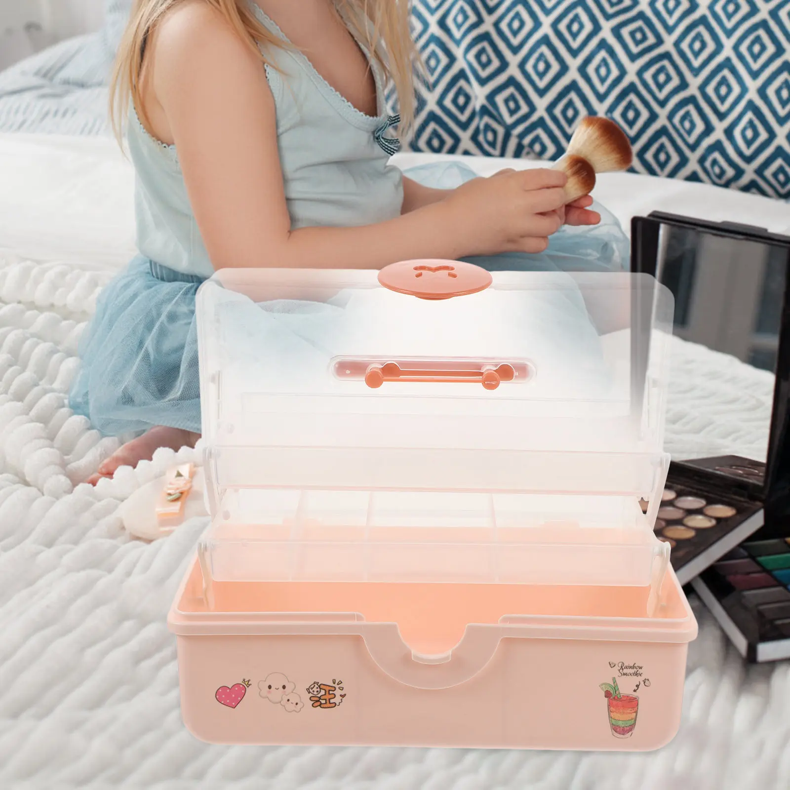 's Hair Accessories Organizer Multi Purpose Jewelry Box for Hair Clips Bobby Pins Necklaces Bracelets Small Items