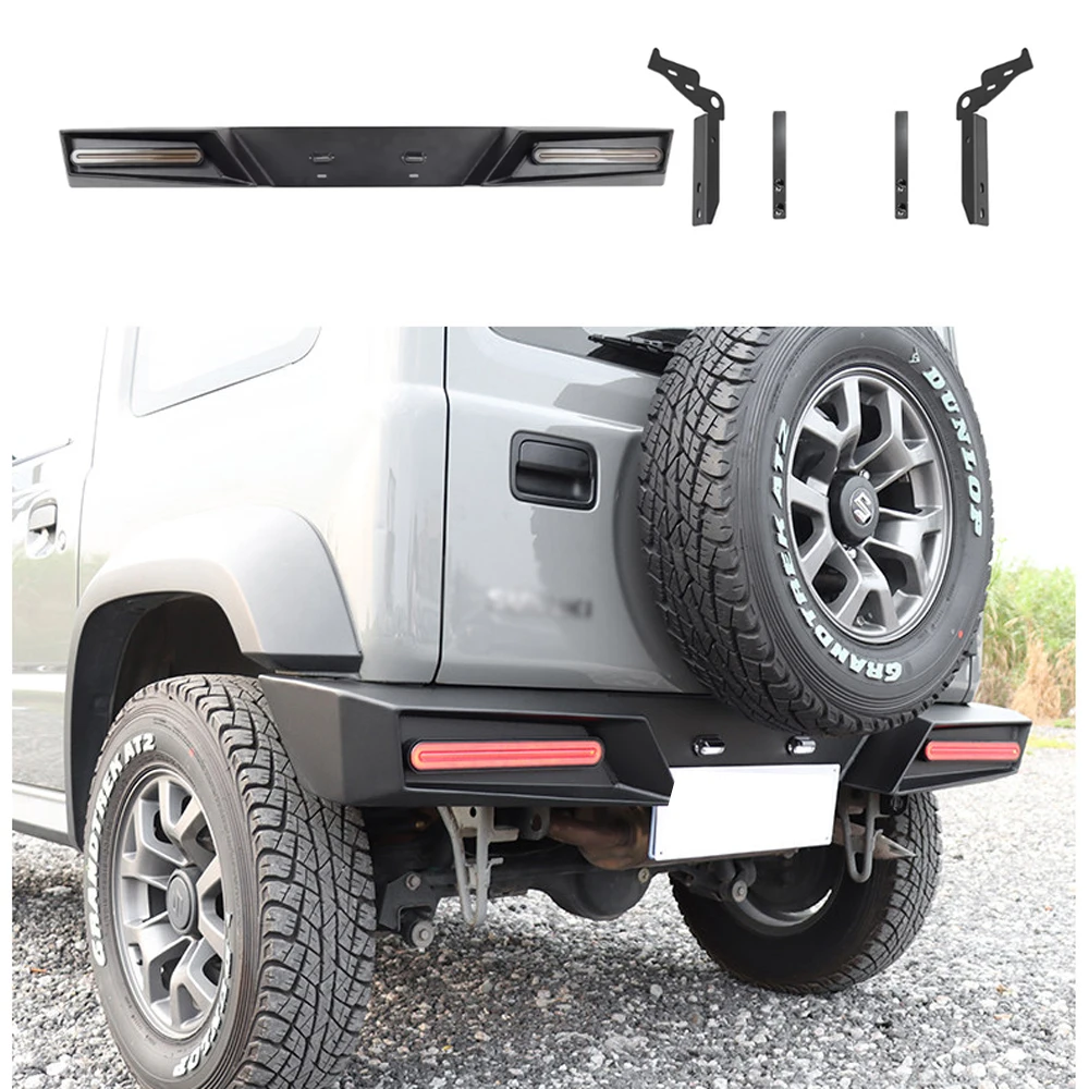 

Rear Bumper with LED Reverse Light Work Light for Suzuki Jimny JB74 2019-2026, Heavy Duty Steel Crash Bar, JMN099