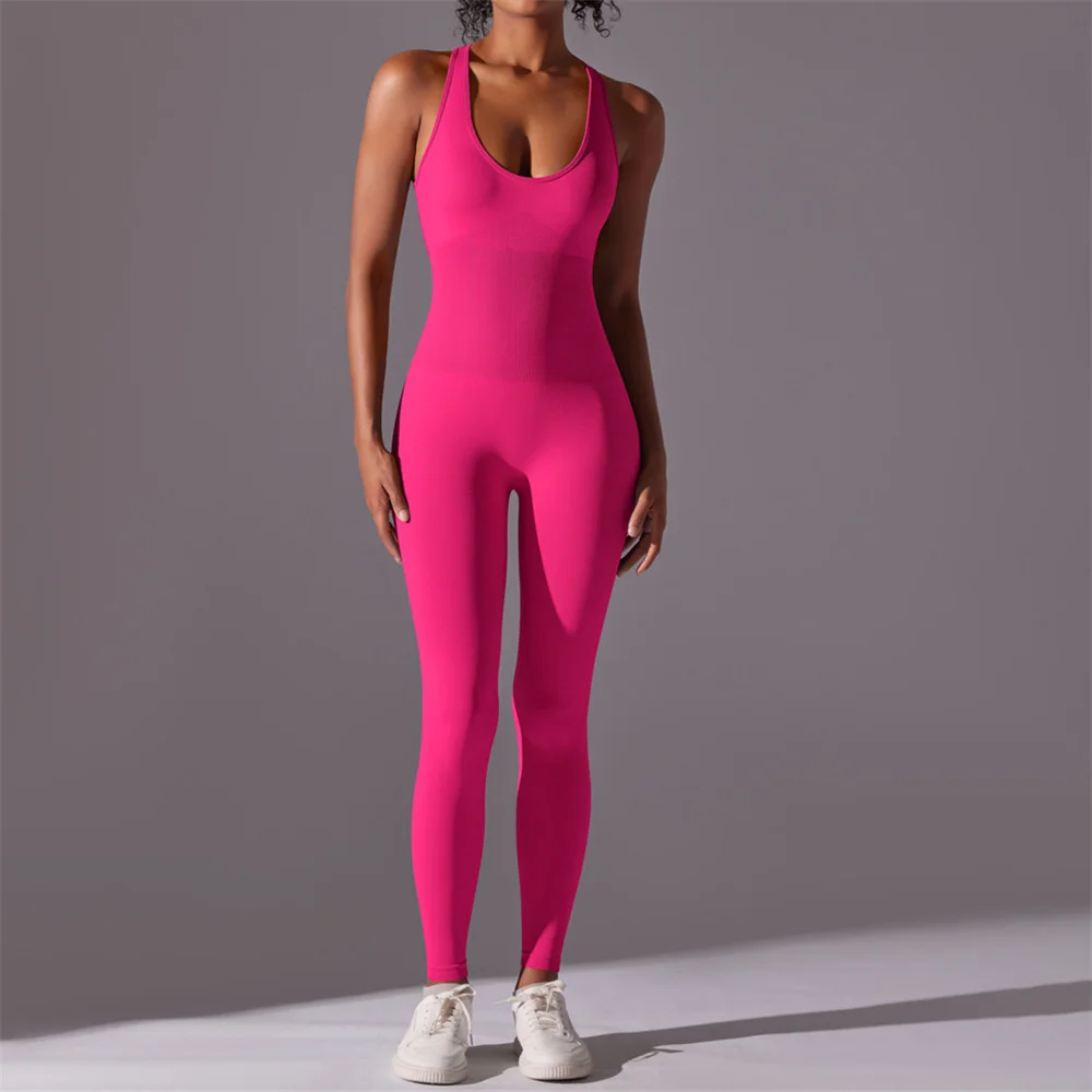 Women Training Yoga Set Sportswear Women Sports Jumpsuit Fitness Rompers Stretch Female Push Up Gym Workout Clothes Bodysuits