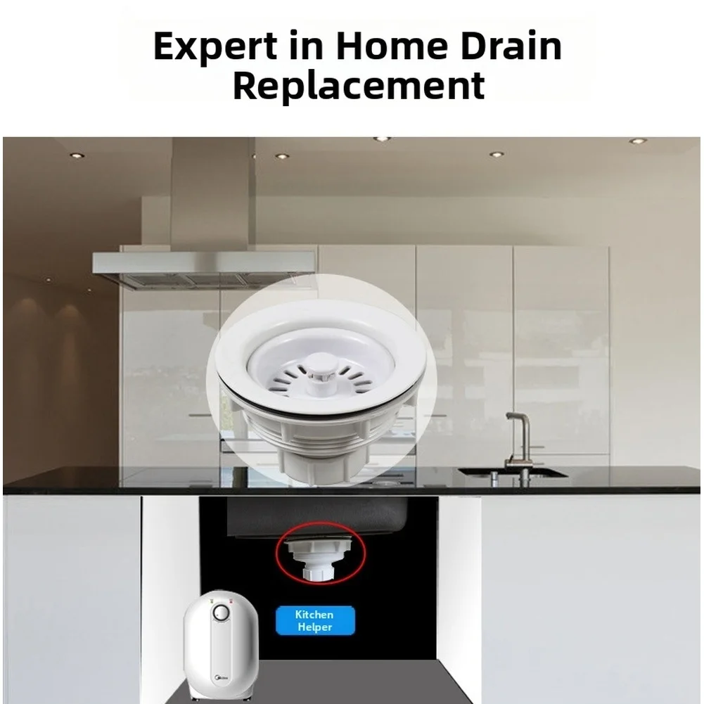 For 88-95mm Hole Quick Drain 114mm Sink Strainer For Kitchen Use Double Sealing Rings Upper And Lower Rubber Rings