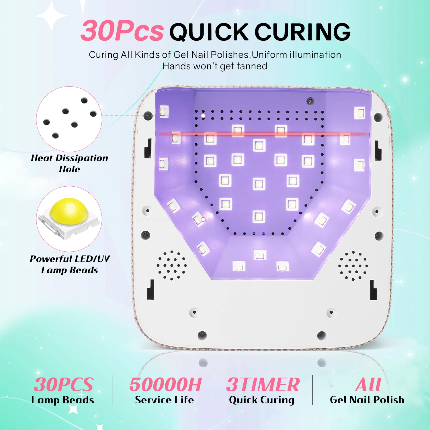 Professionelle wiederaufladbare UV-LED-Nagellampe, kabellose Nagelhärtungslampe mit automatischem Sensor für Fingernägel und Zehennägel im Heimsalon