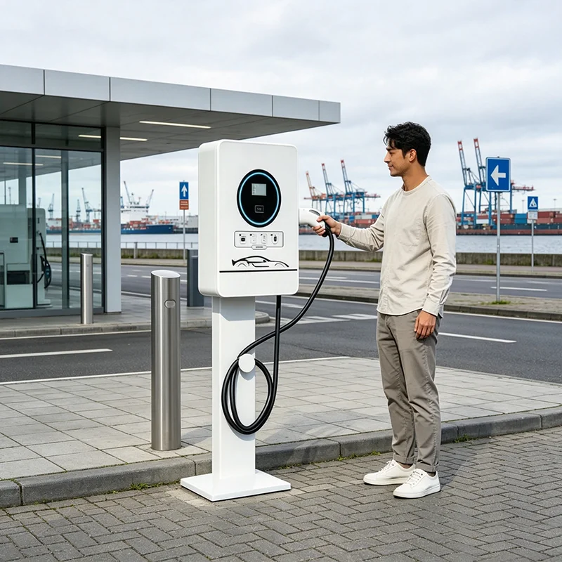 50kW CCS2 Waterproof DC Fast Charging Station Floor Mount Small Commercial EV Charger European Convenience Store