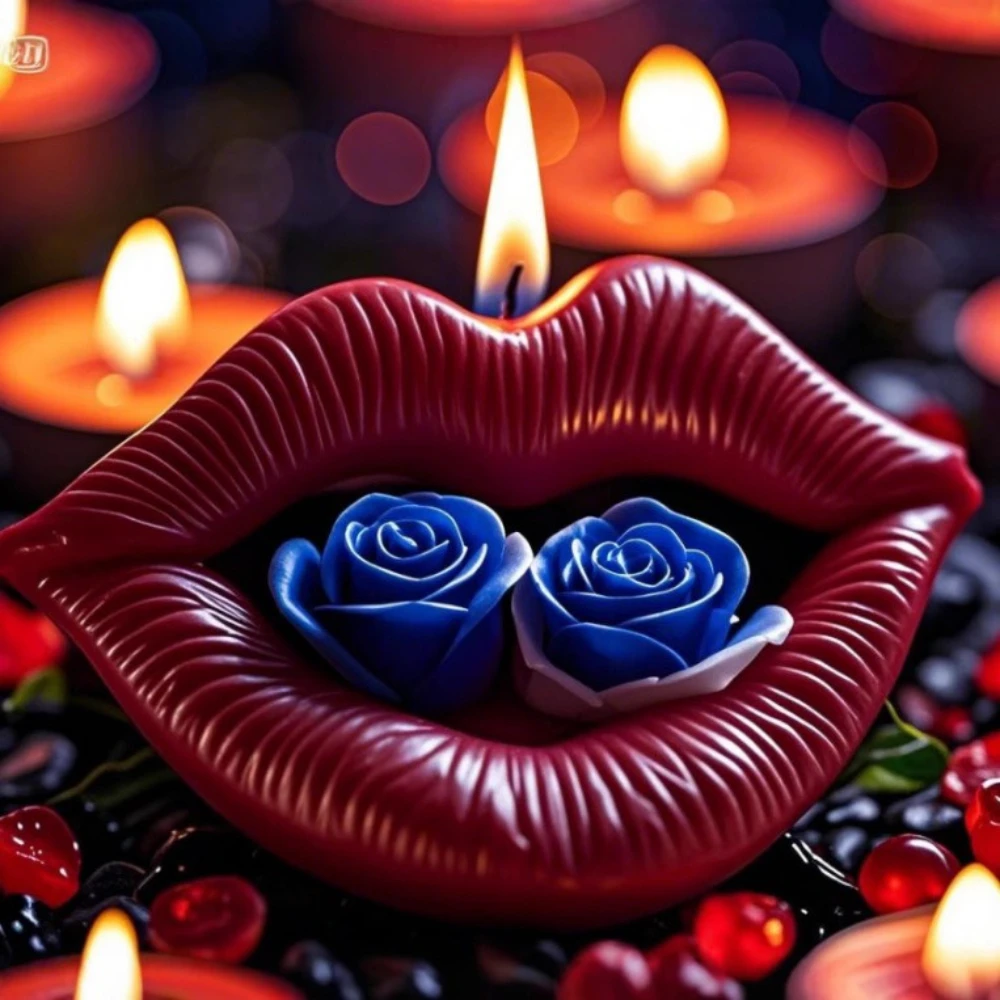 

3D Rose Lip Candle Silicone Mold DIY Handmade Aromatherapy Soap Resin Gypsum Mould Home Decor Candle Making Suppliers