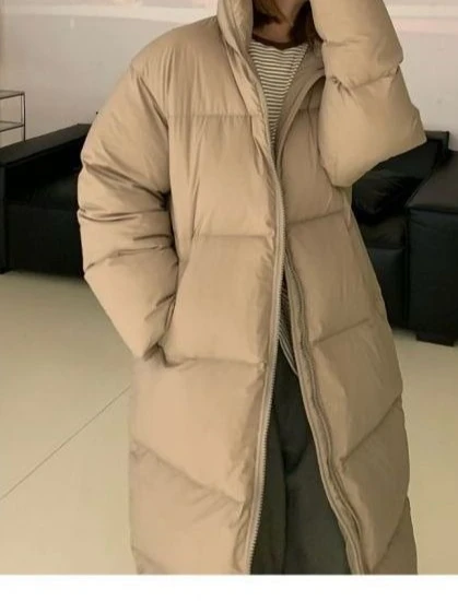 Model 2025, knielange katoenen jas met lange mouwen en extra dikte - Winterkatoenen jas Bovenkleding