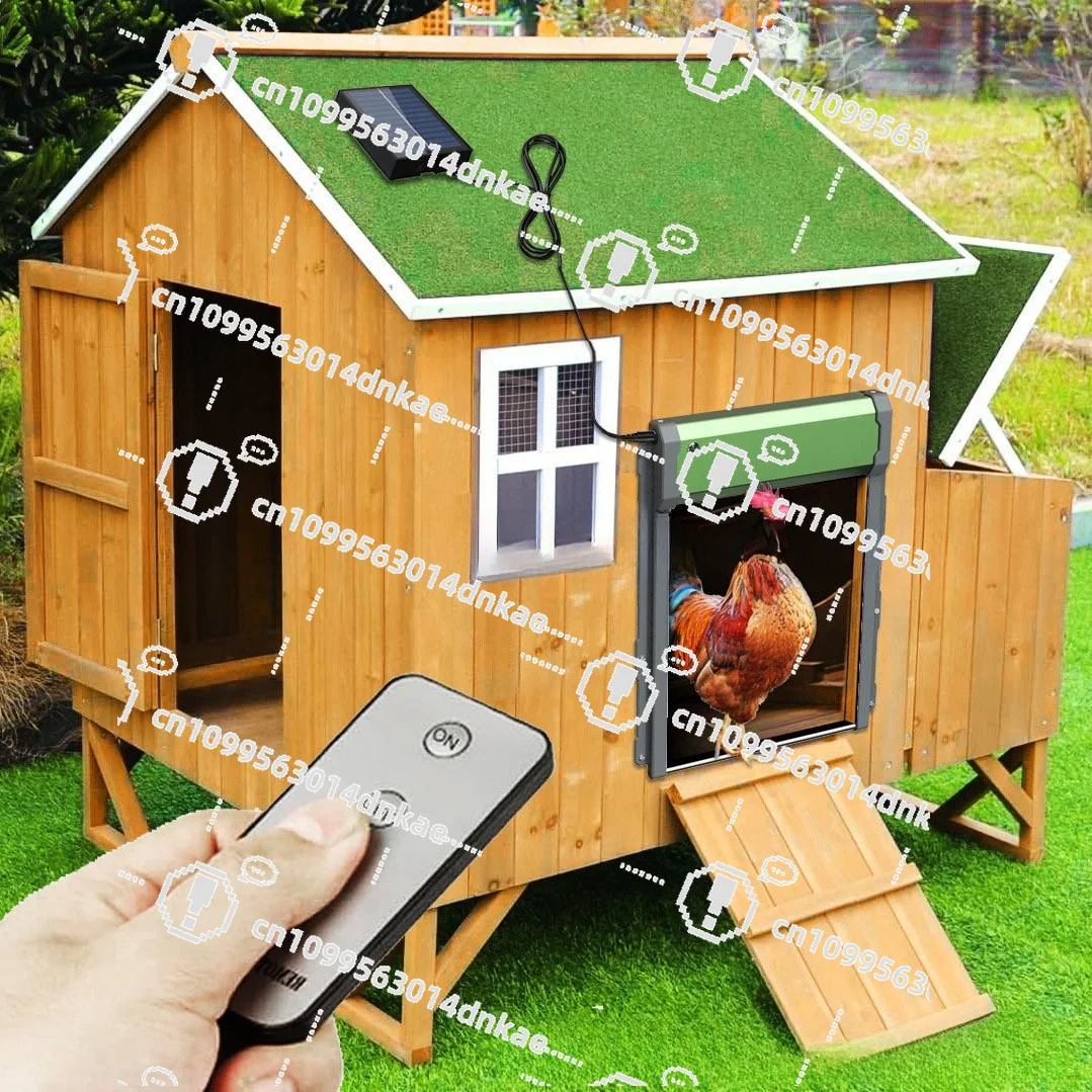 Cross-border Solar Remote Control, Automatic Light-sensing Chicken Coop Door, Automatic Rolling Shutter Door, Pet Household